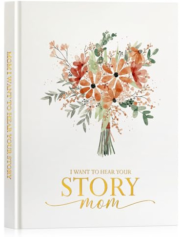 Lanpn Maman Raconte Moi Ton Histoire avec 270+ Questions, Livre d'histoire de La Vie de Mère, Fête des Mères Anniversaire Cadeau, Mom Story Book Journal Guidé Carnet de Souvenirs, Anglais