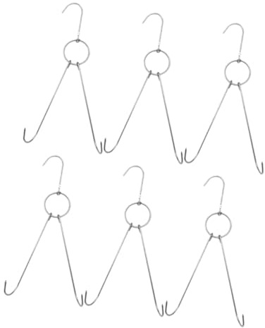 STOBAZA 6pezzi Ganci in Acciaio Resistenti Per Essiccazione Della Carne Forma Di s Ganci Doppi Antiruggine Durevoli Per Appendere Carne Pancetta e Prosciutti Diametro