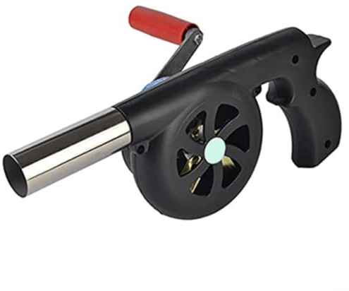 CashMuch Ventilatore portatile per barbecue a carbone, costruzione in metallo, con manico sicuro, per campeggio, picnic, grigliate all'aperto, ventilatore manuale