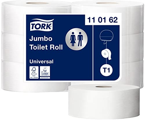 Tork Papier Toilette Jumbo blanc T1, Universal, 1 pli, 6 x 500 m, 110162
