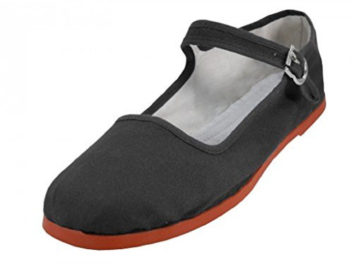 Shoes8teen Baumwolle Porzellanpuppe Mary Jane Schuhe Ballerina Schuhe Für Damen 8 M US 114 Schwarze Leinwand