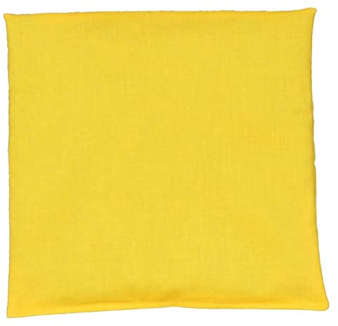 Franzis Nähstube 20x20cm Cojín de espelta amarillo en 100% algodón I Almohada de grano de espelta 20x20 para microondas I Almohadilla térmica, Almohada con núcleo de espelta, Almohada cervical