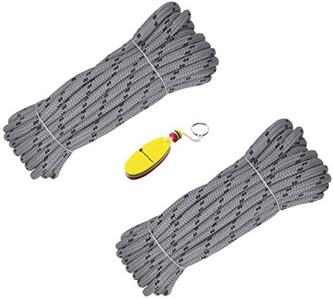 SmartProduct Festmacherleine 8m x 14mm Ankerleinen mit integrierte Gummi Ruckdämpfer und 60cm Schlaufe - Ankerleine Festmacher Leine Ankerseil Bootsleine Seil - 2 Stück