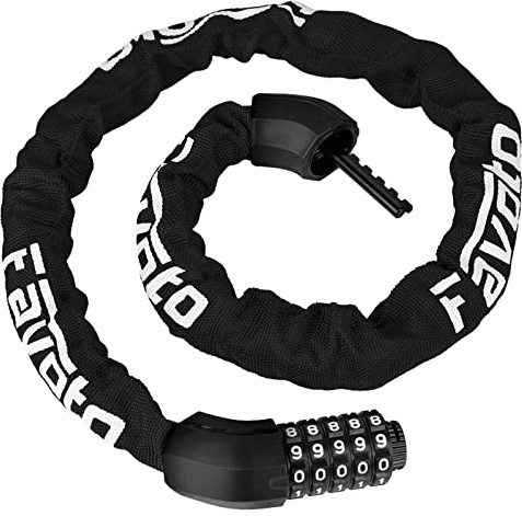 Favoto Bike Chain Lock, 5 Digit Combination Anti-Theft Bicycle Lock, 3.3 feet Long, Ideal for Outdoor Motorcycle E-bike Bikes Gate Fence Ladder Lawn Mower