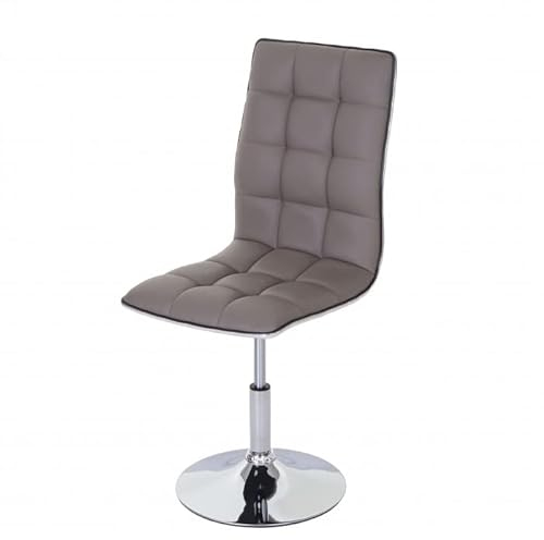 Mendler Esszimmerstuhl HWC-C41, Stuhl Küchenstuhl, höhenverstellbar drehbar, Kunstleder - Taupe-grau