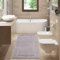 SOANNY 60x150 cm Badezimmerteppich, Hochflor Mikrofaser, rutschfest & Waschbar, Saugfähig Groß Duschteppich, Perfekt für Bad & WC Vorleger, Grau