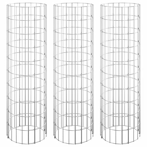 XIAOGUANG Gabionen-Hochbeete 3 STK Kräuterspirale, Hochbeet Im Garten, Pflanzkübel, Pflanzsteine, Rund Verzinkter Stahl Ø30x100 cm