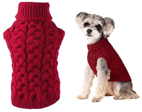 Ropa para Mascotas,Jersey para Perro,Sueter Mascota,SuéTer de Perro de Punto Ropa,SuéTer CáLido para Cachorros,Jersey de Navidad para Mascotas,Perros Pequeños Jerséis para Perros,Rojo,M