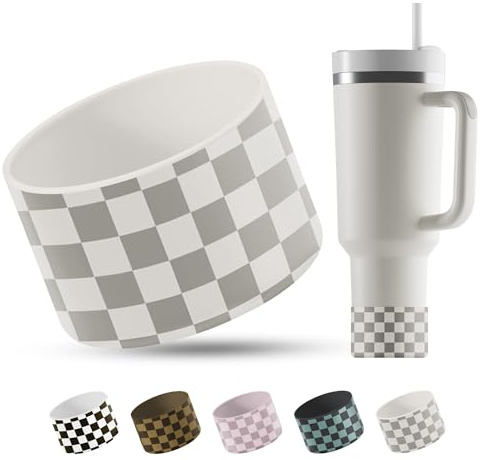 REUZBL Checker Silicone Bottle Boot Sleeve for Stanley Tumblers 20-40oz, Hydro Flask Tumblers, Simple Modern Tumblers, Iron Flask Tumbler, Similar Tumblers, Tumbler Water Bottle Accessory