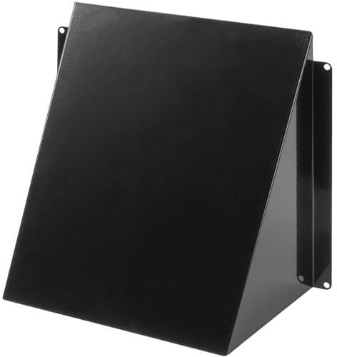 Repa Market 200 x 200 mm Black Galvanised Steel Air Vent Cover Hood – Compatible as Air Brick Covers for Outside Walls with Wire Mesh & Rodent Mesh - Rain Deflector, Air Vent Covers for Walls Outside