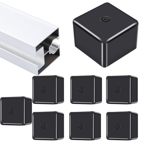 Tappo terminale per profilo fotovoltaico per guida solare, inserti per tubi quadrati, accessori per guida solare PV per profilo da 40 x 40 mm, tappo terminale in plastica nera (16 pezzi)