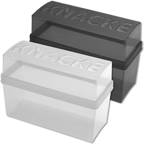 Koopmann® 1 Knäckebrot Box 1,65 Liter mit Deckel Brotbox Box Brotdose Brotkasten Brot aufbewahren (Weiß)