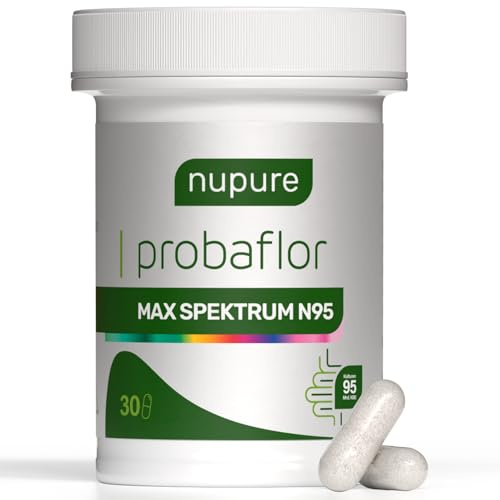 Nupure® Probaflor MAX SPEKTRUM N95 600 Mrd.KBE/gr95 Bakterienstämme größtes Bakterienstamm-Spektrum, mit Lactobacillus & Bifidobakterien, 95 Mrd. KBE, magensaftresistent, 30 Kapseln