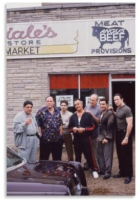 Mensise Póster de la película Los Soprano, pósteres musicales para habitación, lienzo estético, arte de pared, decoración de dormitorio, 12 x 18 pulgadas (30 x 45 cm)