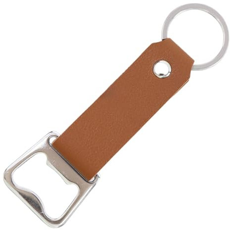 Bottle Opener Keyring - Small Beer Opener, Key Ring Bottle Opener | Stainless Steel Bottle Opener with PU Leather Strap, Pocket Key Ring Small Beer Opener for Daily Use and Keyring Decoration