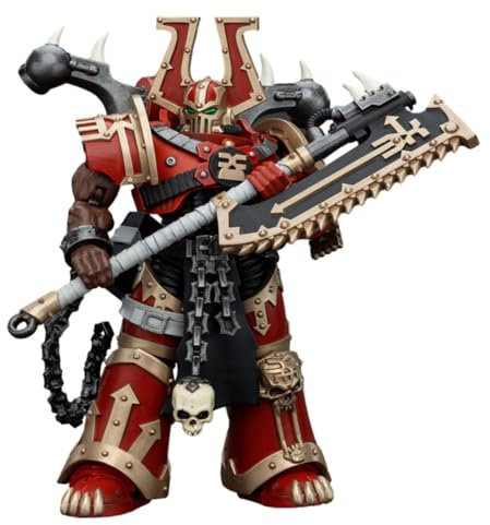 JOYTOY Warhammer 40K World Eaters Khorne Berzerker avec hache à chaîne d'éviscérateur, figurine de collection de 12,7 cm à l'échelle 1/18 avec design exquis, cadeaux pour les fans et les