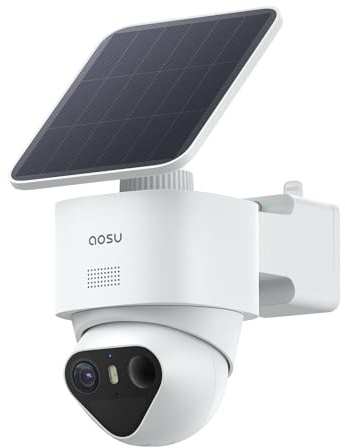 aosu 4K Caméra Surveillance WiFi Extérieure sans Fil,8MP Camera Exterieur Solaire,Vision Nocturne TrueColor,Triple Détection (PIR+Radar+IA),Suivi Automatique à 360°,Alarme Sonore et Lumineuse