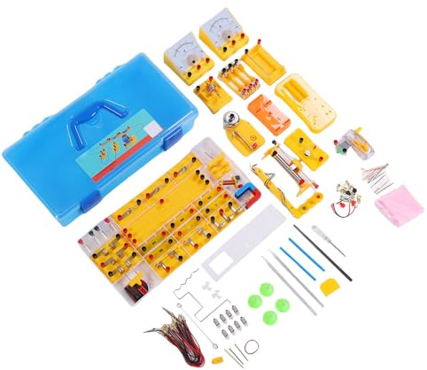 FTVOGUE Kit di Esperimenti di Fisica, Kit di elettricità e Magnetismo in Acrilico Ottone ABS con 126 Componenti, Set di Apprendimento di Circuiti per Studenti delle Scuole Medie Superiori Studio a