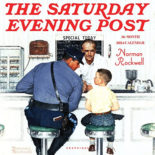 Graphique 2024 Saturday Evening Post Wall Calendar | 12” x 12” | Thick Paper | Home & Office Organizer | Large Monthly Grid | 3 Languages & Marked Holidays | 4 Month Preview Page for 2025