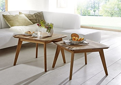 Couchtisch Olpe, Wohnzimmertisch, Tisch, Beistelltisch, Massiv, Wildeiche, Natur