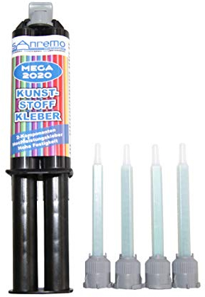 Sanremo MEGA 2020 Kunststoffkleber 25ml + 4 Mischdüsen 2-Komponenten-Kleber