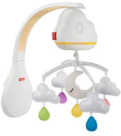 Fisher-Price Sound Machine Calming Clouds Mobile & Soother Convertible Crib to Tabletop with Music & Lights for Newborn to Toddler, GRP99