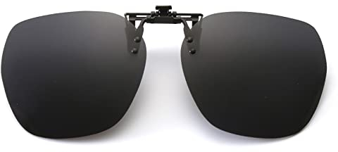 YAMEIZE Lunettes de Soleil Polarisantes à Clip Rondes - Lunettes Antireflet avec Protection UV400 Sans Monture pour Hommes Femmes la Conduite les Voyages et l'extérieur.