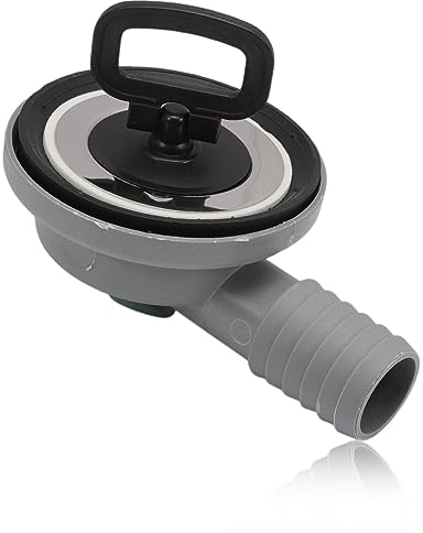 Konuooer Tubo di scarico in acciaio inox, diametro 55 mm, per sifone e camper, con uscita tubo di 20 – 25 mm, 90° per caravan, barca, scarico