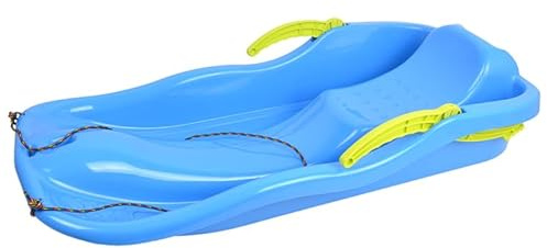 Sledge for Children with Pull Rope and Brakes Bob Ride-On Sledge Snow Glider Steering Bob Steering Sledge Race (87 x 40 x 18 cm) Race S (79 x 39 x 15.5 cm) (Blue, Race (87 x 40 x 18 cm)