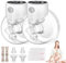 Lillo Breast Pump Hands Free, Electric Leak-Proof Pumps Wearable Portable,Low Noise &Painless Breastfeeding Milk Pumps, BPA Free (White*2)