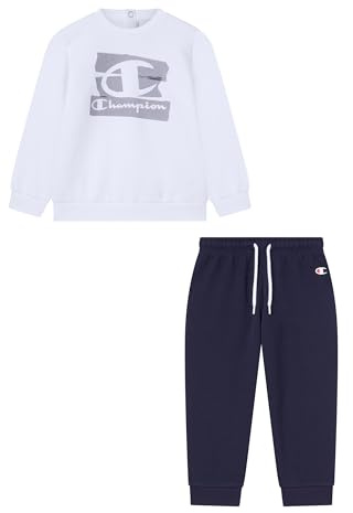 Champion Legacy Boys Traje de Cuello Redondo, Blanco, 92 para Niños