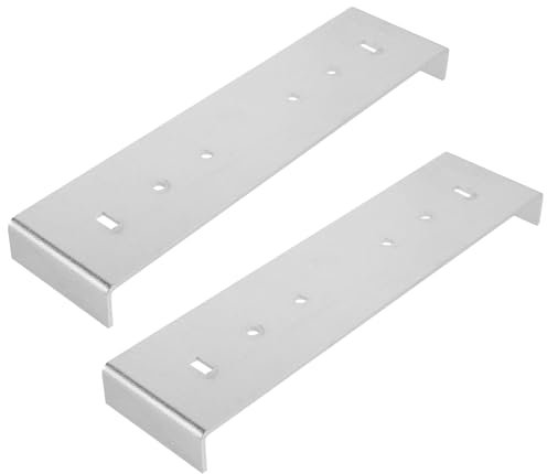 YARNOW 2 Piezas titular del buzón pestillo del buzón reparación de postes de cercas buzones mesa para cambiar reparar placa de reparación soporte de buzón Metal Silver