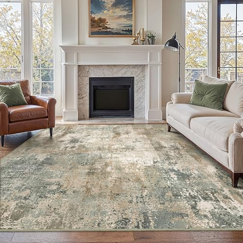 BEIMO Carpet 200x290cm, Large Rug for Living Room Washable Sage Taupe | Modern Carpet, Non-Slip, Machine Wash Rugs, Home Decoration, Coffee Table, Dressing Dining Room, Bedroom Decor, Sofa Chair