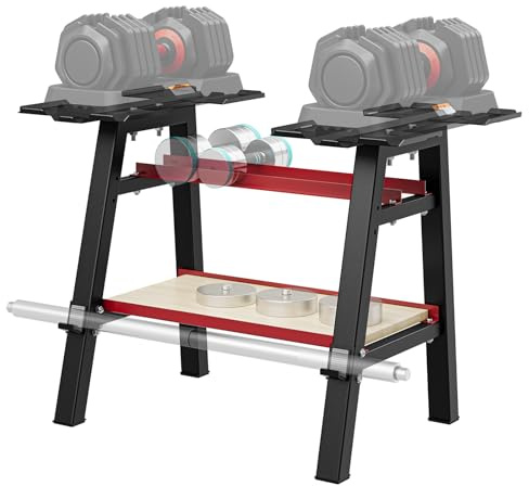 Dripex Support d'Haltères Multifonction, Stockage d'Haltères Ajustables Rack de Rangement pour Musculation à Domicile Salle de Sport Charge Max. 300KG