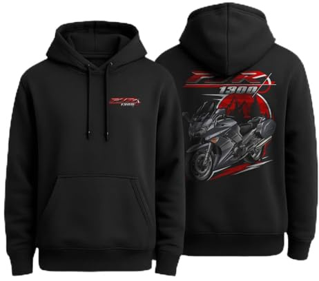 Sudadera con capucha FJR1300 (2005-2012) para hombre y mujer, regalo de motociclista, Negro - Plata 2007, Medium