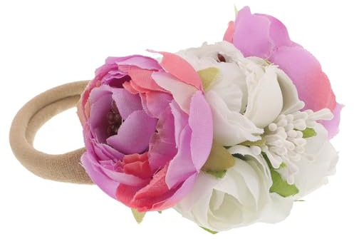 Abaodam Cerchietto di Fiori Elasticizzato e Fatto a Mano per Neonata, Fascia Chioma Leggera per Costume e Foto Ricordo