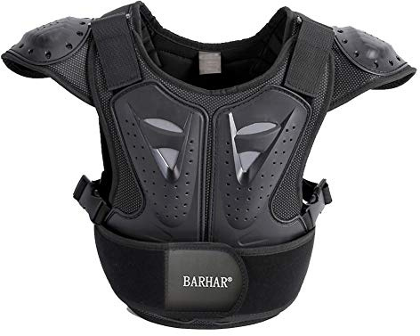 BARHAR Kids Dirt Bike Body Chest Spine Protector Armor Vest Protective Gear for Dirtbike Bike Motocross Skiing Snowboarding Black (S for Height 39-45)