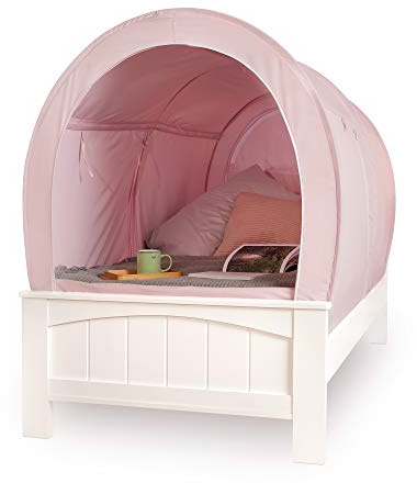 Snuggy Pod Bed Canopy - Pink (Double Size) | Sensory-Friendly Enclosed Pop-Up Bed Tent for Kids & Adults | Indoor Sleep Pod for Privacy & Light Control | Lightweight, Breathable & Foldable Design