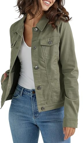 Stretch Denim Jacket, Olive, Large