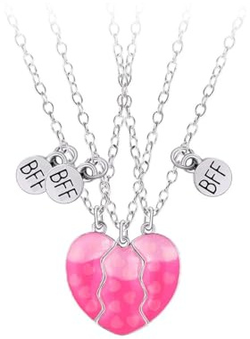 Pwsap Unika BFF magnetiska halsband för 2/3 flickor, bästa vänner vänskap smycken, lysande hjärta, födelsedag alla hjärtans dag vänskap smycken gåvor