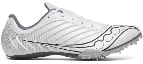 Saucony Men's Spitfire 5 Track Shoe, White/Carbon, 4 UK