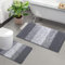 Enyhom Badematten & Badteppiche Set 2 Teilig Mikrofaser Flauschige Badezimmerteppich und WC Vorleger mit Ausschnitt Waschbar rutschfeste Badvorleger Toilette Teppich (Grau, 50 x 80 + 50 x 60 cm)