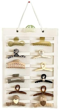 Organisateur de pinces à griffes - Support mural en feutre - Pince à cheveux - Organisateur de rangement de ménage - Support de pinces à cheveux - Support d'affichage peu encombrant pour accessoires