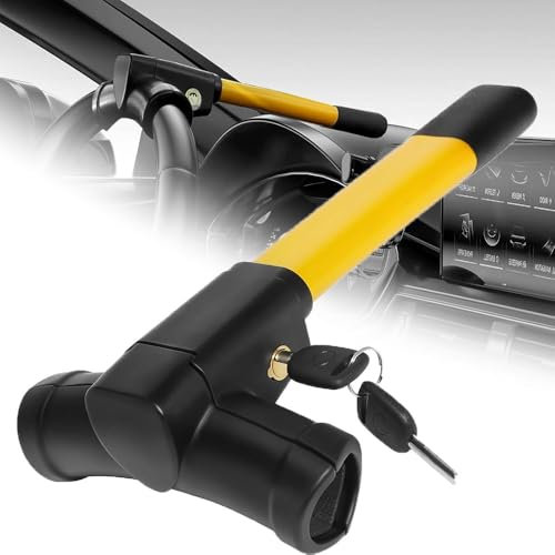 JSYDMA Car Steering Wheel Lock for Toyota C-HR CHR Hybrid/EV A-Gasoline, Yellow, Heavy Duty Anti-Theft Device