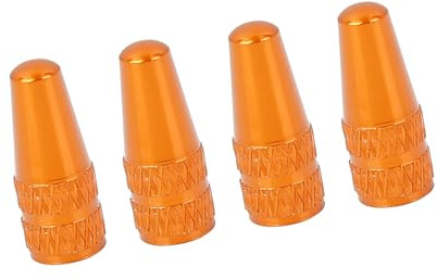 A ABSOPRO 4pcs French Type Valve Caps Bicycle Tire Valve Stem Caps Orange Item Replacement
