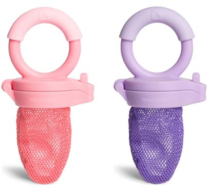 Munchkin 2 Pack Distributore Cibo Rete Bebè | Rosa/Viola