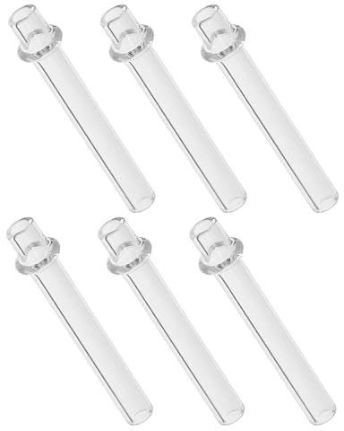 GOOHOCHY Lot de 6 Porte-mèches en Verre 4mm X 25mm pour Lampes à Huile, Tubes de Lampe à Pétrole Résistants à Haute Température, Accessoires Maison pour Combustion Stable et Remplacement