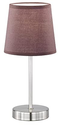 Wofi Tischleuchte Cesena 1-flammig, braun, Ø ca. 14 cm, Höhe ca. 31 cm, Stoffschirm 832401510000, 1 Pack