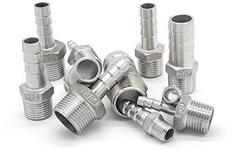 Raccord de tuyau fileté mâle x queue de tuyau d'arrosage en acier inoxydable connecteur BSP