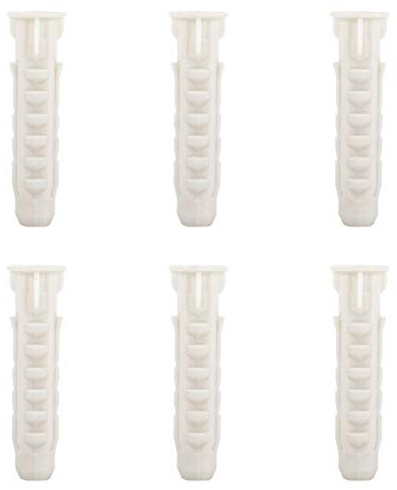 Concrete Wall Anchors for TV Wall Mount Installation Suitable for Concrete Wall or Brick Wall Installation Plastic Anchor Bolts 10X50mm White 6pcs MD5751 by Mounting Dream